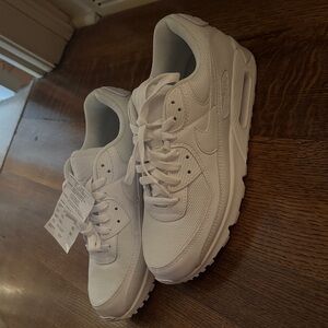 Nike All-White Mesh & Leather Sneakers